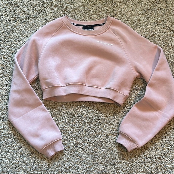 Alphalete pink cropped sweatshirt (XS) - Picture 1 of 4